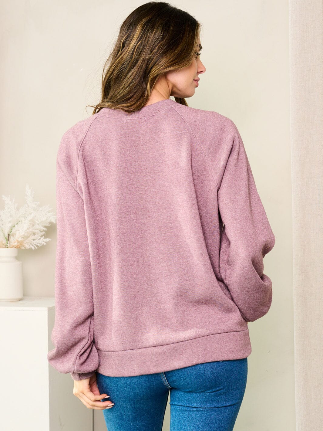 WOMEN'S LONG SLEEVE SOLID SWEATER