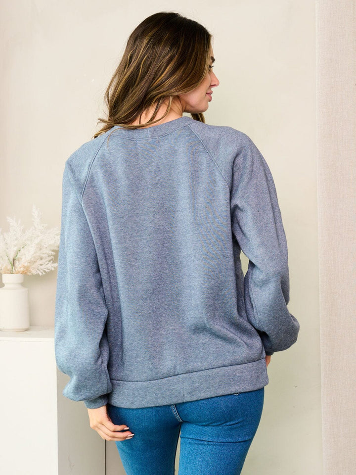 WOMEN'S LONG SLEEVE SOLID SWEATER