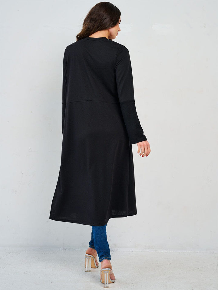 WOMEN'S LONG SLEEVE OPEN FRONT POCKETS CARDIGAN