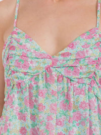 WOMEN'S SLEEVELESS V-NECK FLORAL TANK TOP