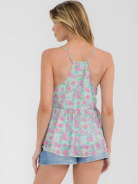 WOMEN'S SLEEVELESS V-NECK FLORAL TANK TOP