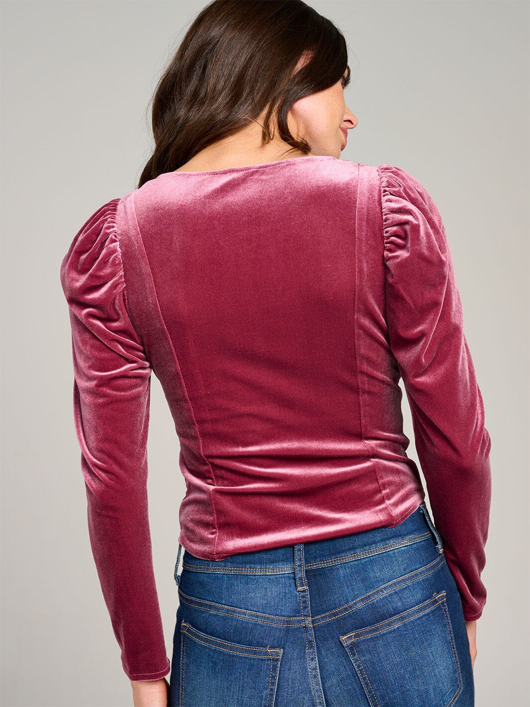 WOMEN'S LONG SLEEVE VELVET TOP