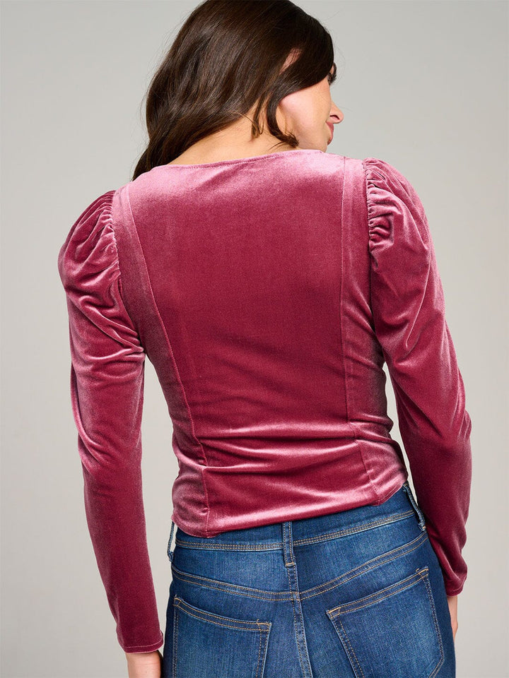 WOMEN'S LONG SLEEVE VELVET TOP