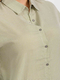 PLUS SIZE LONG SLEEVES BUTTON UP HIGH-LOW PLAID SHIRT