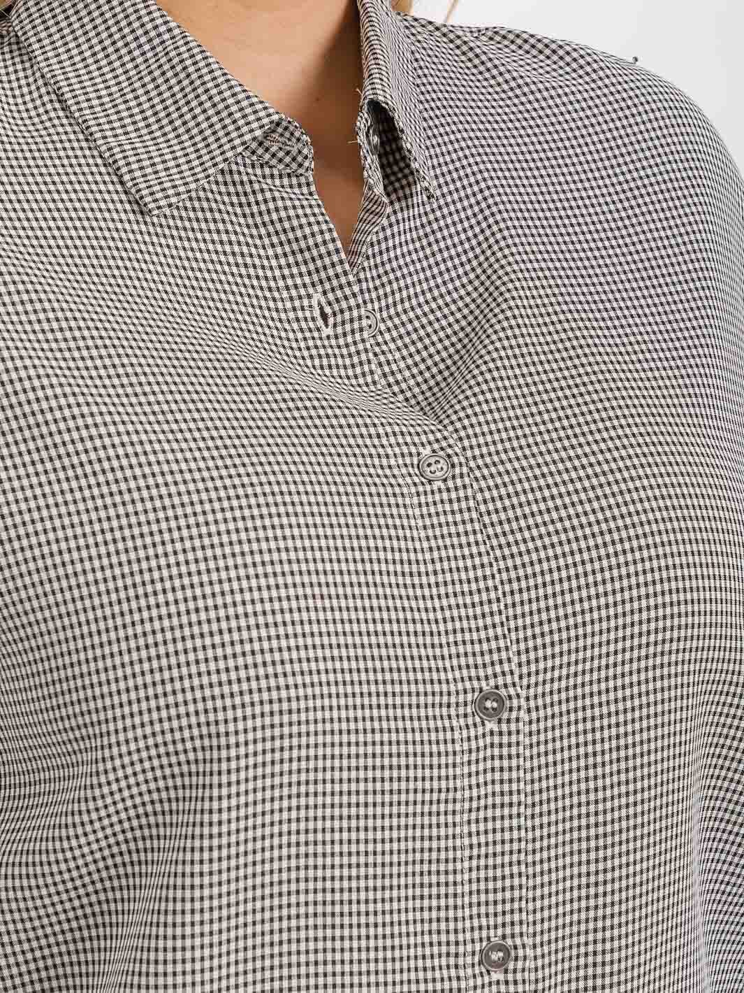 PLUS SIZE LONG SLEEVES BUTTON UP HIGH-LOW PLAID SHIRT