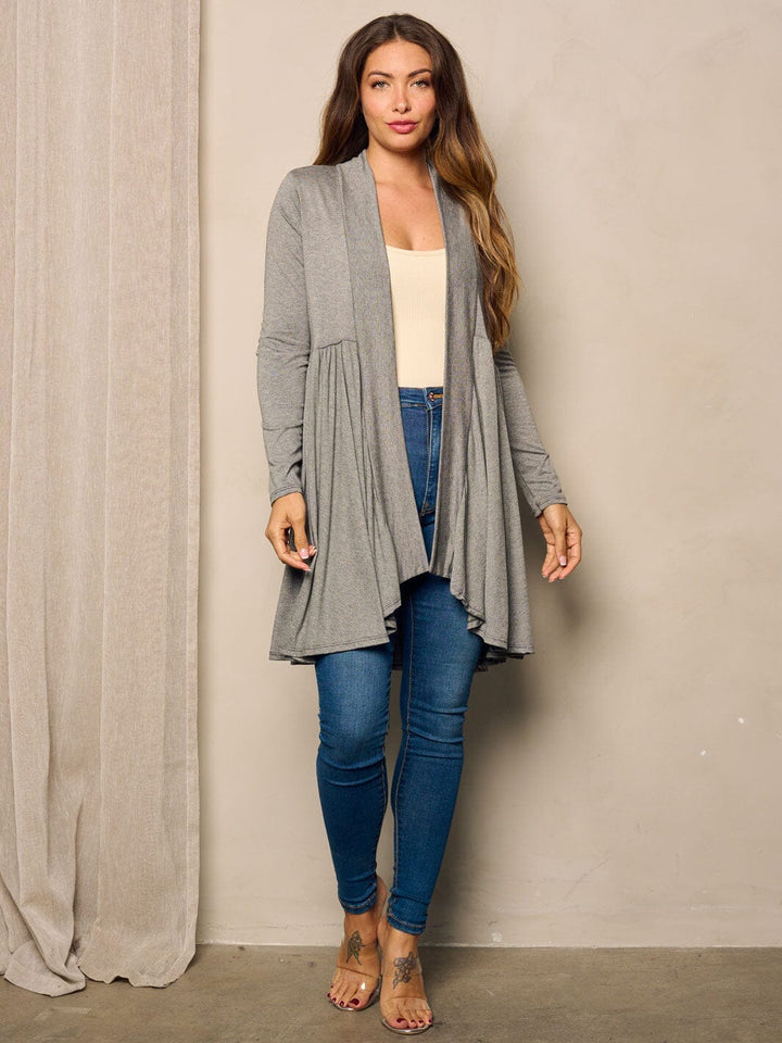 WOMEN'S LONG SLEEVE OPEN FRONT CARDIGAN