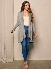WOMEN'S LONG SLEEVE OPEN FRONT CARDIGAN