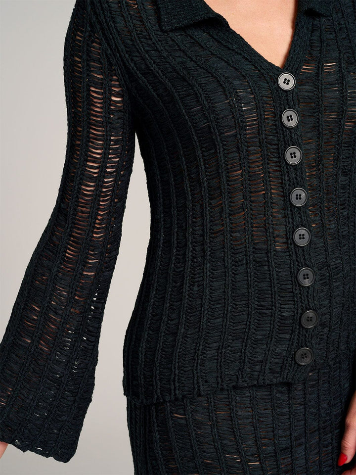 WOMEN'S LONG SLEEVE TOP & ELASTIC WAIST MINI SKIRT KNIT 2PC. SET