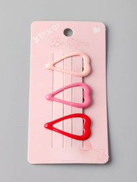 FASHION ASSORTED COLORS HEART HAIR CLIPS