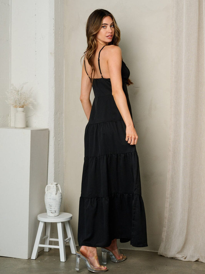 Copy of WOMEN'S SLEEVELESS V-NECK TIERED MAXI DRESS