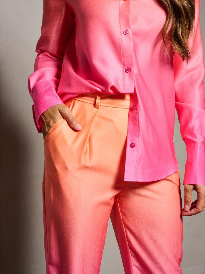 WOMEN'S LONG SLEEVE BLOUSE & WIDE LEG PANTS COLORBLOCK 2PC. SET