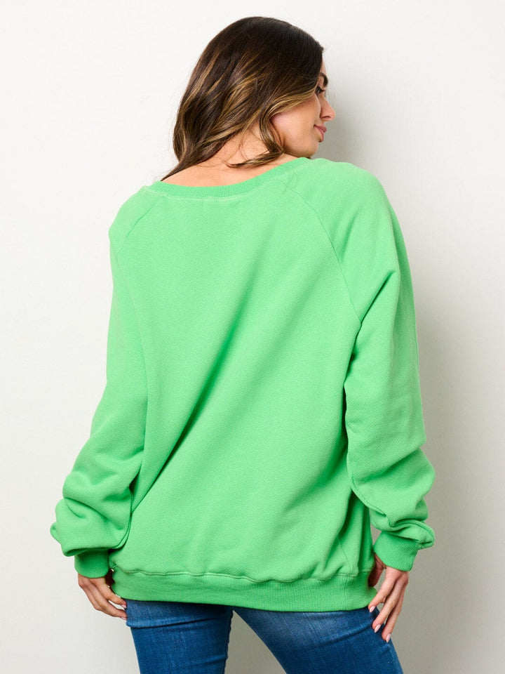 WOMEN'S LONG SLEEVE GRAPHIC PRINT PULLOVER SWEATER