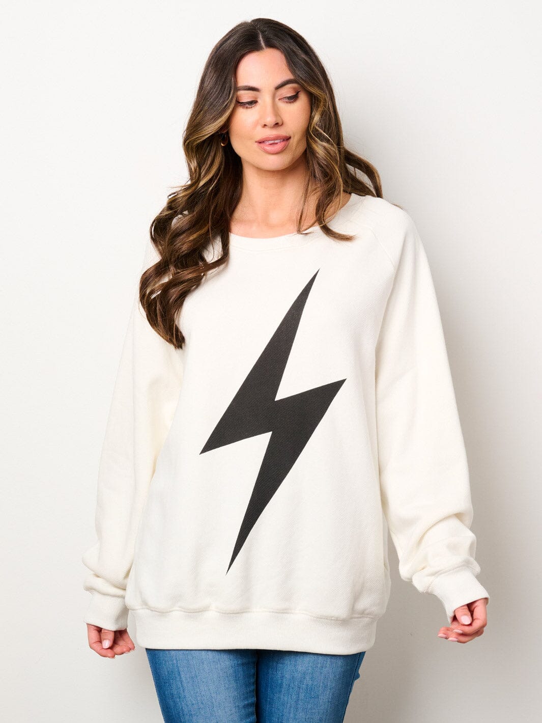 WOMEN'S LONG SLEEVE GRAPHIC PRINT PULLOVER SWEATER
