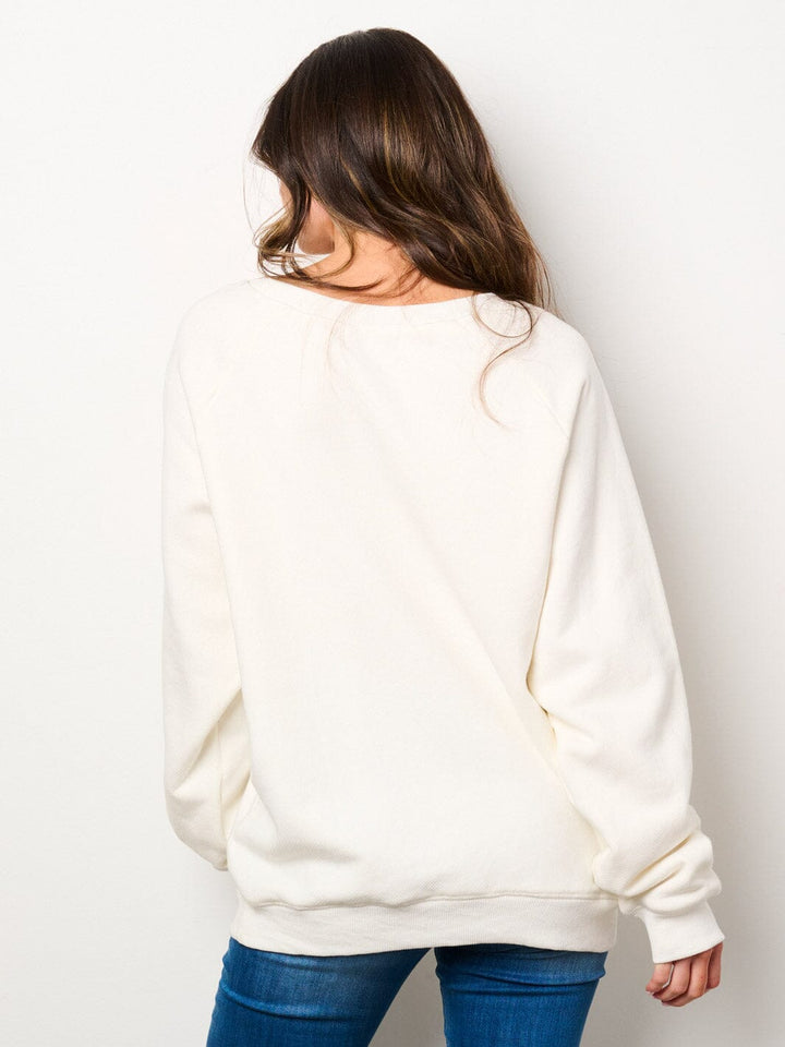 WOMEN'S LONG SLEEVE GRAPHIC PRINT PULLOVER SWEATER