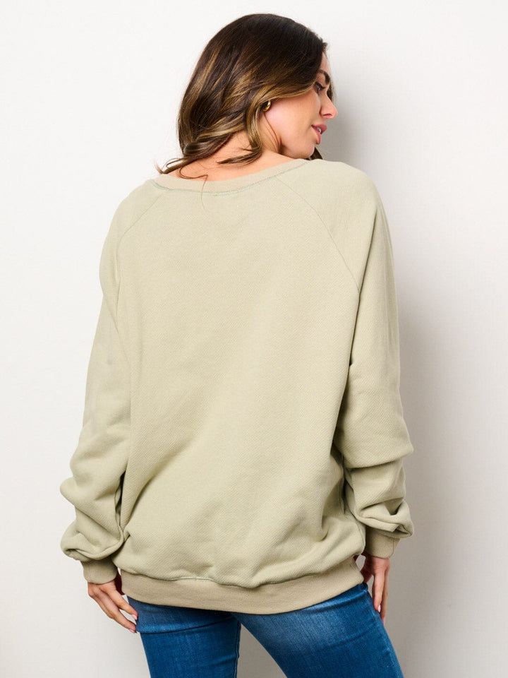 WOMEN'S LONG SLEEVE GRAPHIC PRINT PULLOVER SWEATER