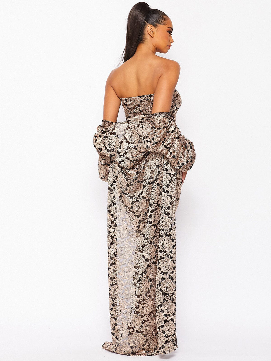 WOMEN'S LONG SLEEVE CARDIGAN & SLEEVELESS BODYCON LACE SEQUINS MAXI DRESS 2PC. SET