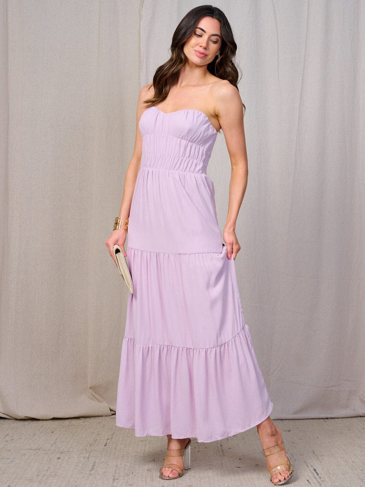 WOMEN'S SLEEVELESS SMOCK TIERED MAXI DRESS