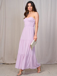 WOMEN'S SLEEVELESS SMOCK TIERED MAXI DRESS