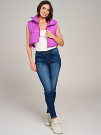 WOMEN'S SLEEVELESS ZIPPER CLOSURE PUFFER VEST
