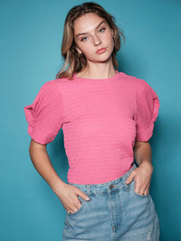 WOMEN'S SHORT PUFF SLEEVE DETAILED BLOUSE