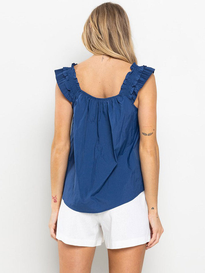 WOMEN'S SLEEVELESS SMOCK NACK TUNIC TANK TOP
