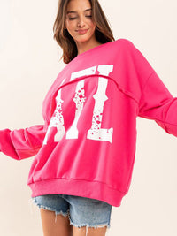 WOMEN'S LONG SLEEVE GRAPHIC PULLOVER SWEATER