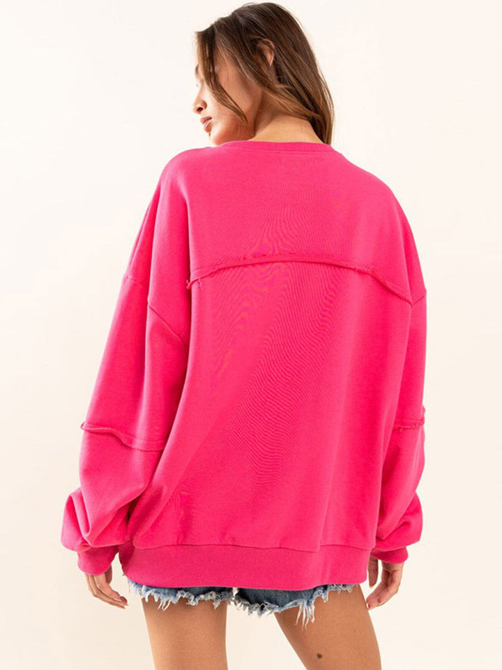 WOMEN'S LONG SLEEVE GRAPHIC PULLOVER SWEATER