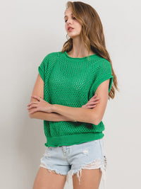 WOMEN'S SHORT SLEEVE KNITTED TOP