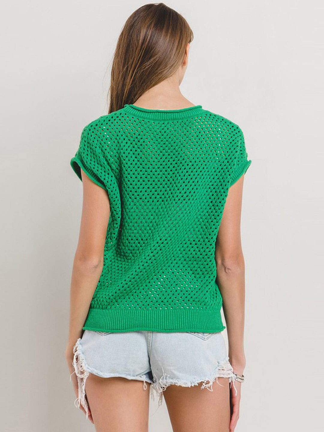 WOMEN'S SHORT SLEEVE KNITTED TOP