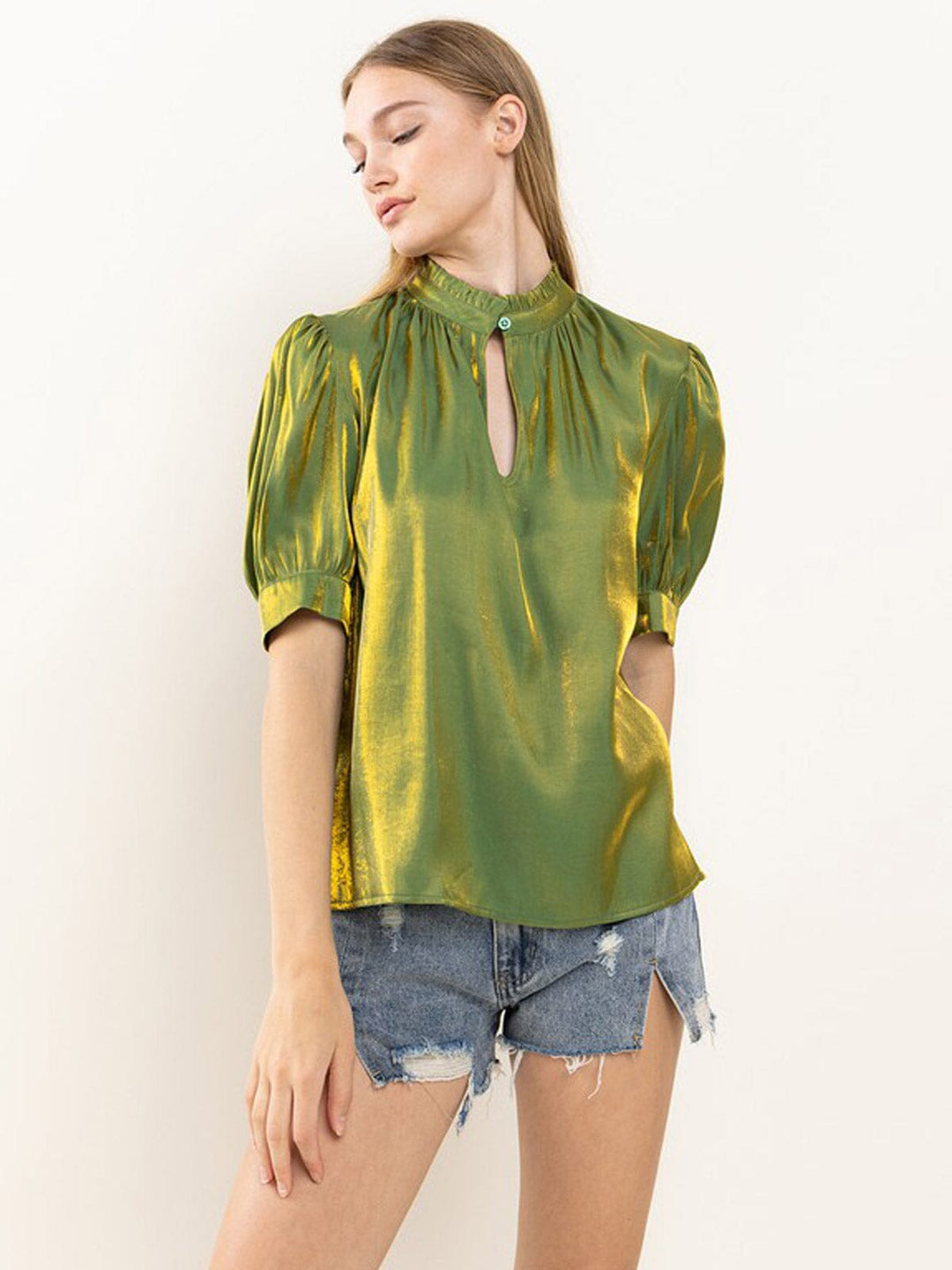 WOMEN'S LONG SLEEVE BUTTON UP BLOUSE TOP (Copy)