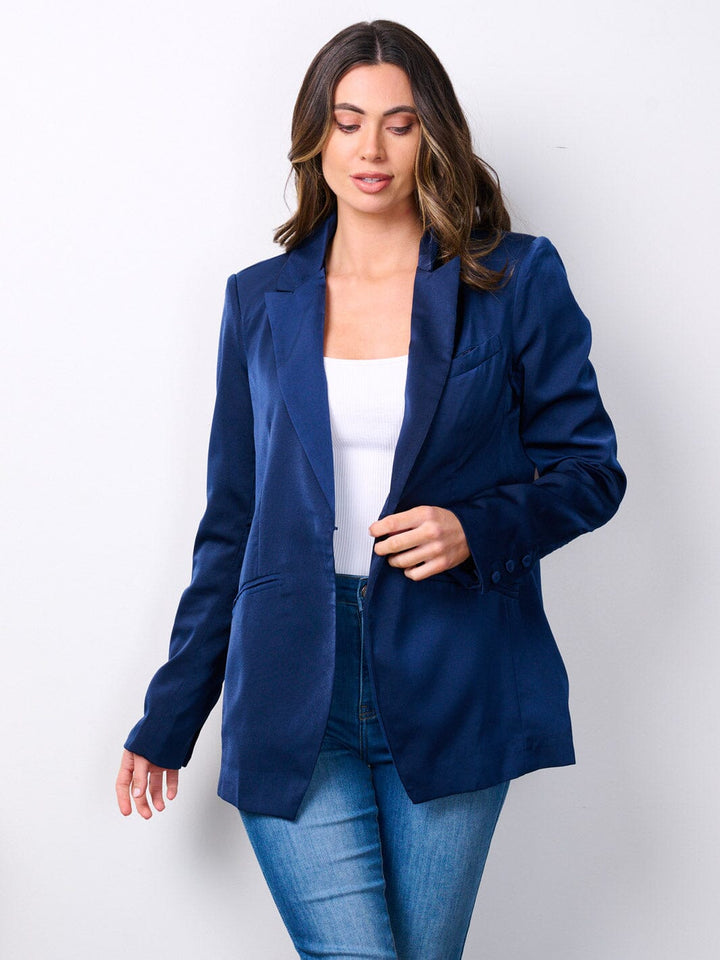 WOMEN'S LONG SLEEVE BUTTON CLOSURE BLAZER