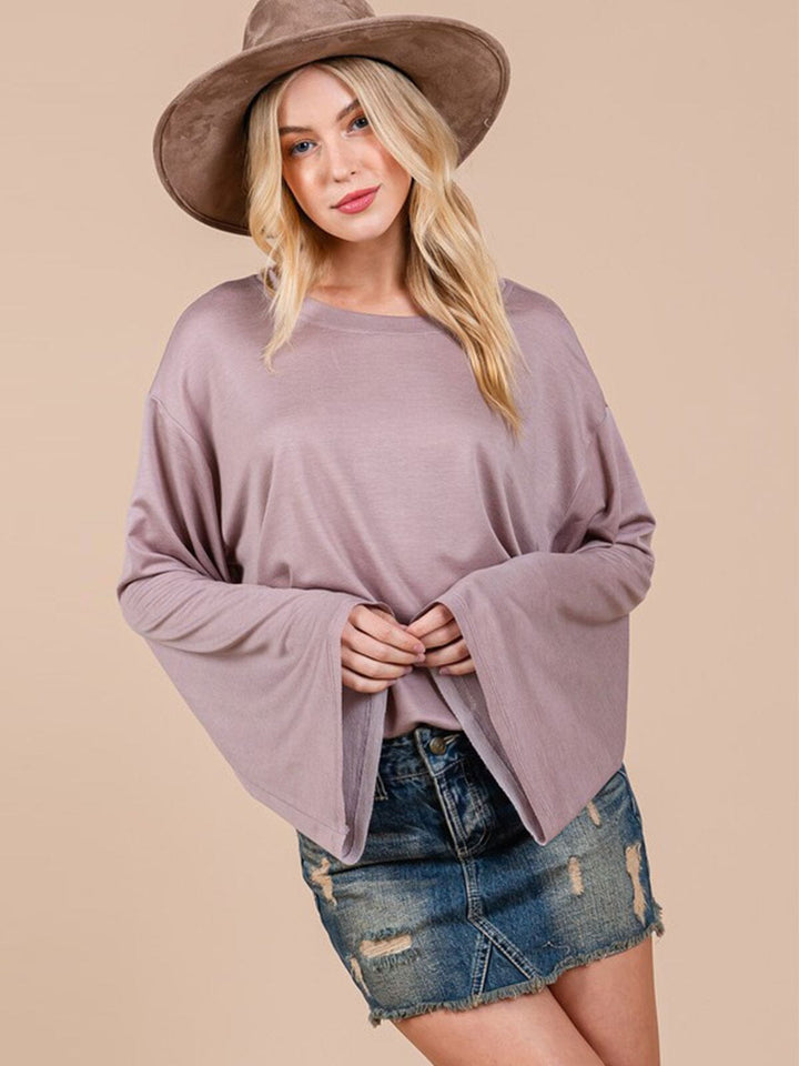 WOMEN'S LONG BELL SLEEVE SOLID TOP