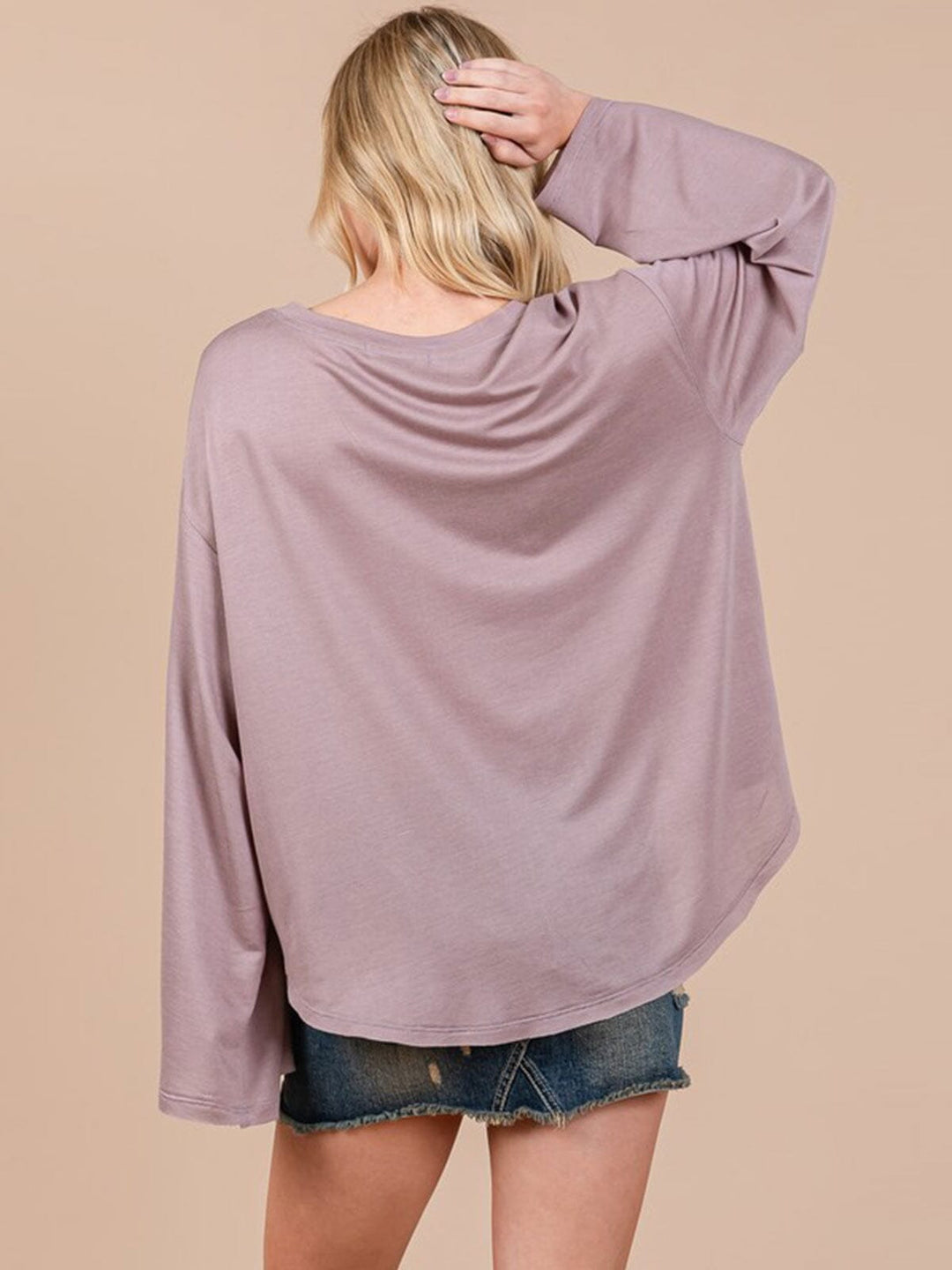 WOMEN'S LONG BELL SLEEVE SOLID TOP