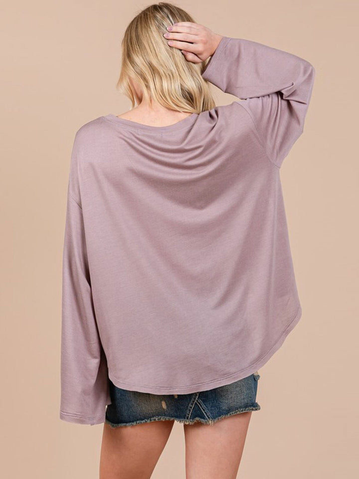 WOMEN'S LONG BELL SLEEVE SOLID TOP
