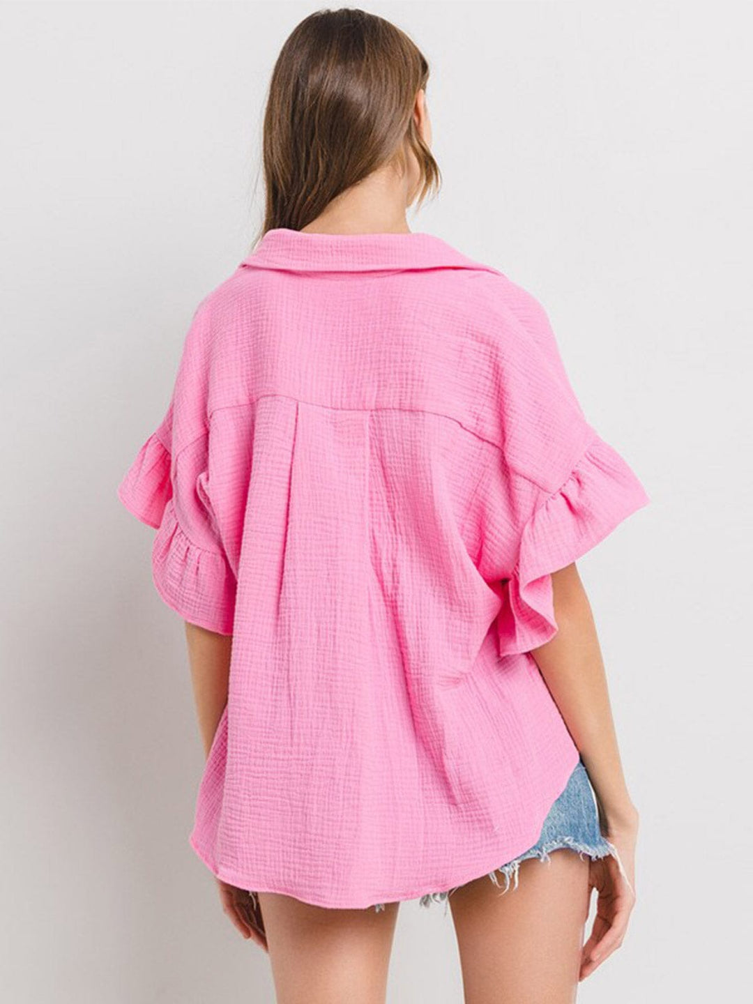 WOMEN'S SHORT SLEEVE V-NECK TUNIC BLOUSE