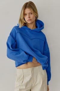 WOMEN'S LONG SLEEVE FRONT POCKETS HOODED PULLOVER SWEATER