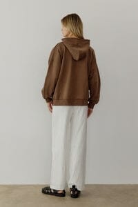 WOMEN'S LONG SLEEVE FRONT POCKETS HOODED PULLOVER SWEATER