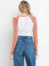 WOMEN'S LONG SLEEVE COLORBLOCK TOP