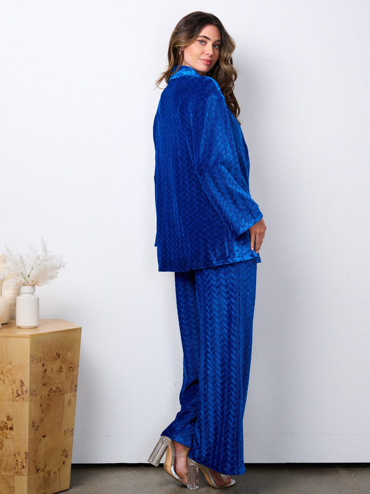 WOMEN'S LONG SLEEVE TOP & WIDE LEG PANTS 2PC. SET