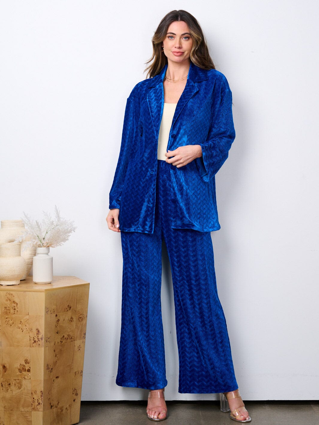 WOMEN'S LONG SLEEVE TOP & WIDE LEG PANTS 2PC. SET