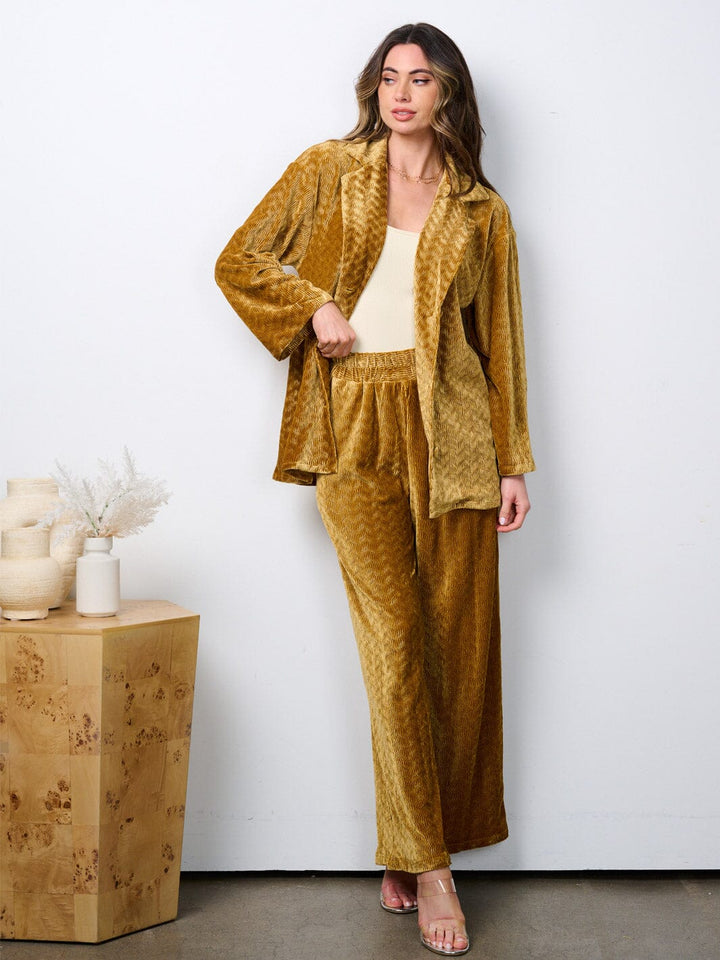 WOMEN'S LONG SLEEVE TOP & WIDE LEG PANTS 2PC. SET