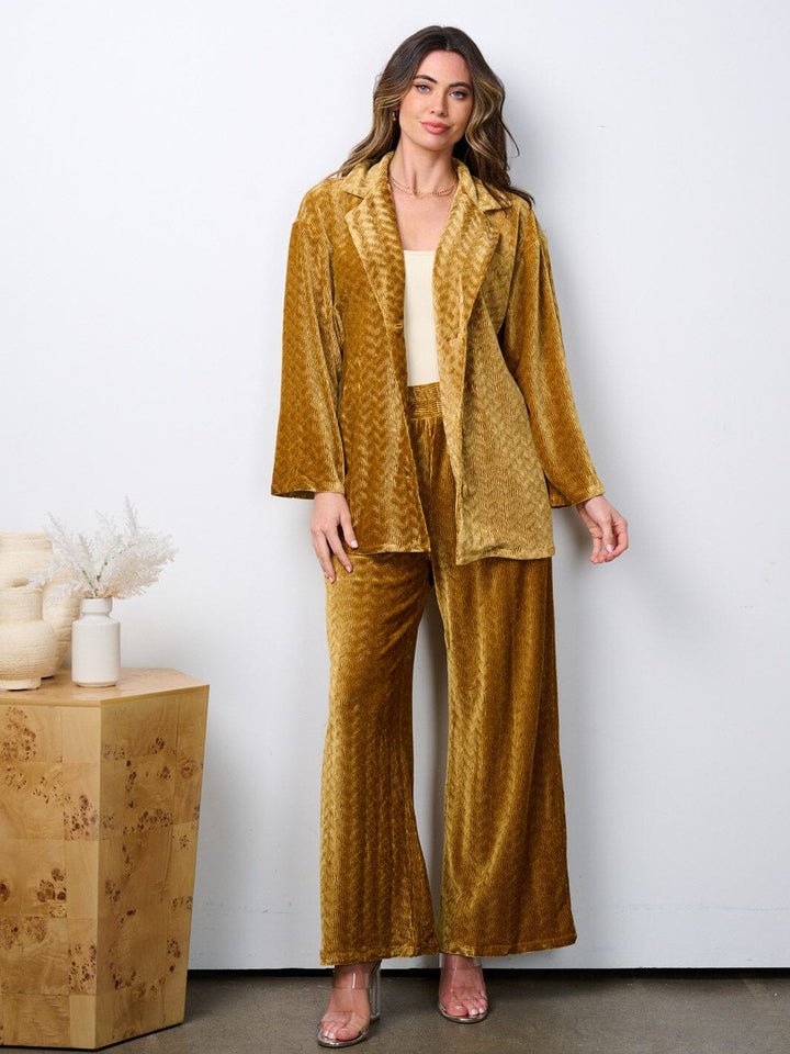 WOMEN'S LONG SLEEVE TOP & WIDE LEG PANTS 2PC. SET