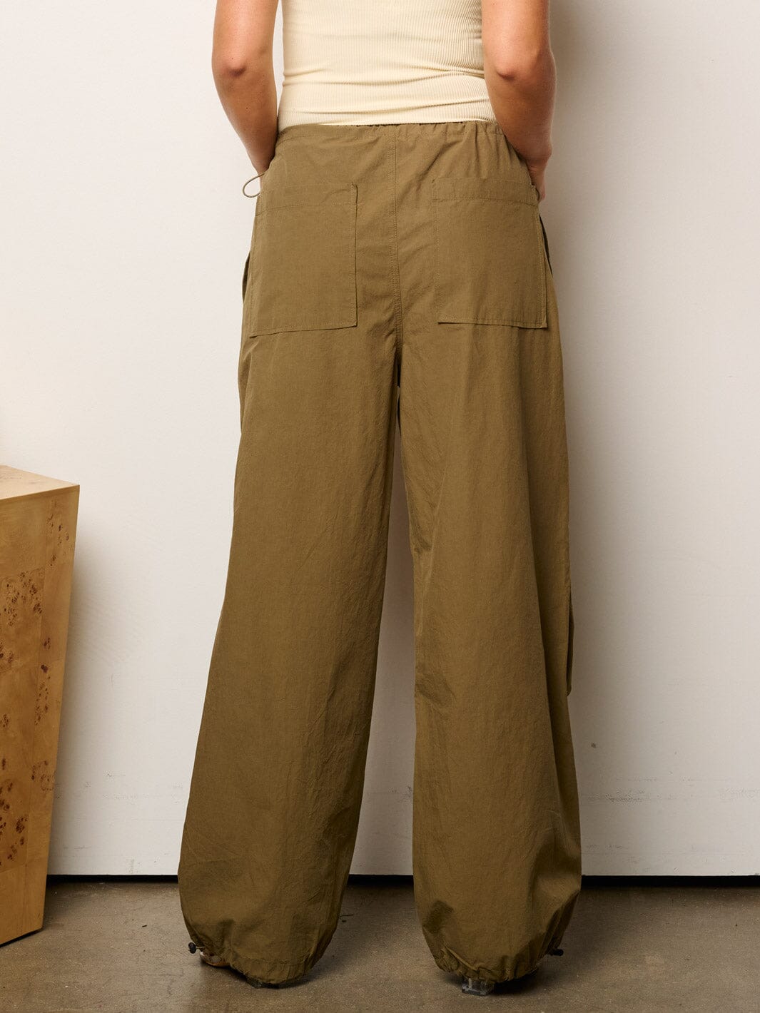 WOMEN'S ELASTIC WAIST WIDE LEG PANTS
