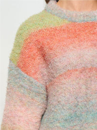 WOMEN'S LONG SLEEVE MULTI COLORS PULLOVER SWEATER