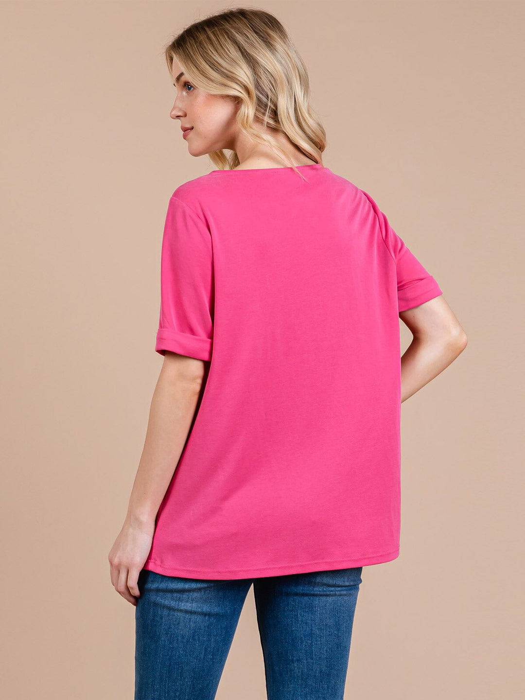 WOMEN'S SHORT SLEEVE SQUARE NECK BLOUSE
