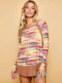 WOMEN'S LONG SLEEVE MULTI COLOR TUNIC TOP