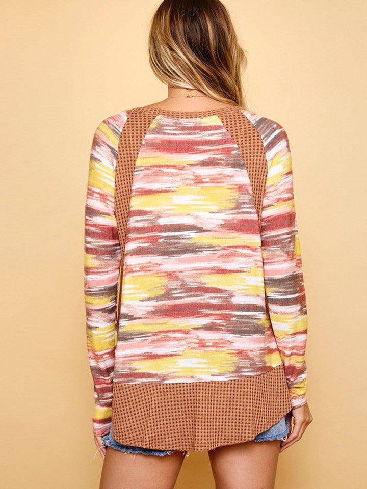 WOMEN'S LONG SLEEVE MULTI COLOR TUNIC TOP