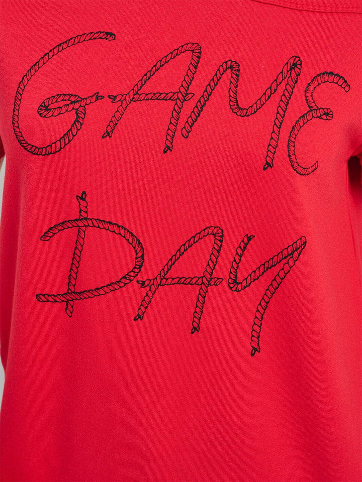 WOMEN'S SHORT RUFFLE SLEEVE GRAPHIC TOP