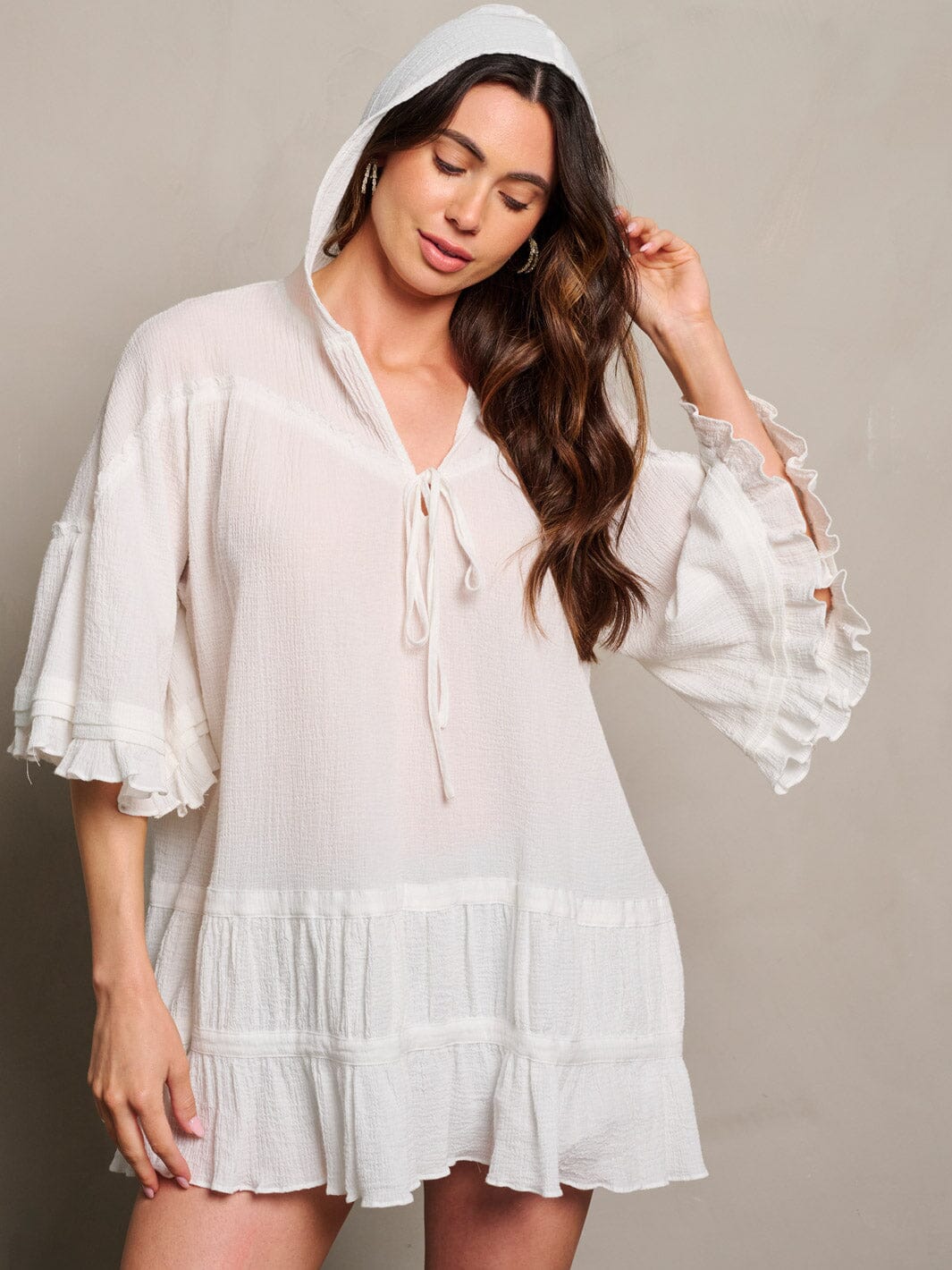 WOMEN'S RUFFLE SLEEVE SQUARE NECK SMOCK FLORAL TUNIC TOP (Copy)