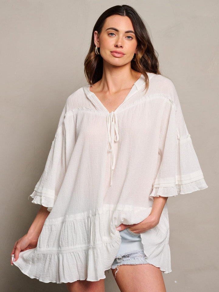 WOMEN'S RUFFLE SLEEVE SQUARE NECK SMOCK FLORAL TUNIC TOP (Copy)